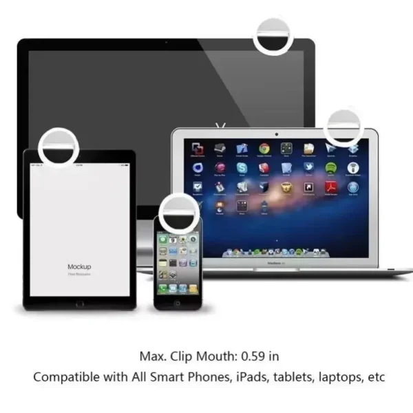 tiny ring light with charging cable usb charge for all smartphone
